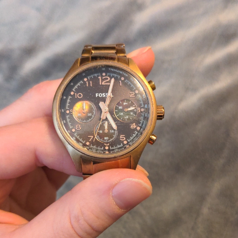Rose Gold Fossil Watch As Is!!